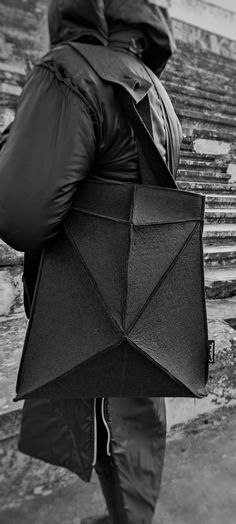 NEW Tekonic Avantgarde Futuristic Architectural Minimalist - Etsy Romania Modern Black Geometric Bags, Urban Backpack, Brutalist Architecture, Rainy Day, Romania, With Love, Limited Edition, Backpacks, Shoulder Bag