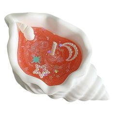 an orange and white object with stars on it