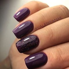 Plum Nails, Purple Nail Polish, Purple Nail Designs, Purple Nail, Dark Nails, Colorful Nail Designs, Accent Nails