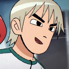 an animated image of a man with blonde hair