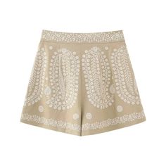 Introducing These Stylish High-Waisted Embroidered Shorts, A Perfect Addition To Your Spring And Summer Wardrobe. Crafted With Care, These Shorts Feature Exquisite Embroidery Details That Add A Touch Of Elegance And Charm. The High-Waisted Design Not Only Offers A Flattering Fit But Also Showcases The Latest Fashion Trends. Made From High-Quality Polyester Material, These Shorts Provide Comfort And Durability. Ideal For Casual Outings And Warm-Weather Occasions, They Effortlessly Combine Style A Paisley Embroidery, Bermuda Shorts Women, Casual Luxe, Chic Summer Style, Cotton Polyester Fabric, Short Women Fashion, Porto Rico, Female Shorts, Floral Fit