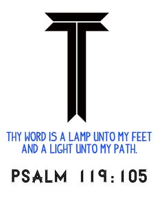 a cross with the words thy word is a lamp unto my feet and a light unto my path