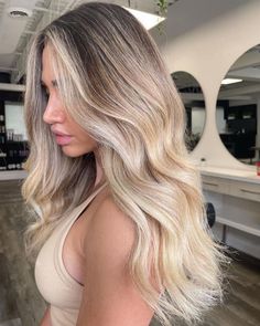 Blonde Hair With Roots, Rambut Brunette, Dyed Blonde Hair, Balayage Blonde, Dirty Blonde Hair, Honey Blonde Hair