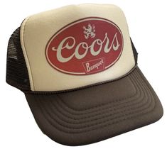 Coors Banquet Trucker Hat Vintage Style TanBrown Trucker Hat for Women Trucker Hat for Men Gift Idea Hat Retro Cap Beer Hat Drinking Hat Vintage style trucker hat.  Appears to be new and unworn. This is a mesh trucker hat with an adjustable snapback that fits most people 100% Polyester Front 100% Nylon Mesh Back 5-Panel cap Seamless Foam Front Panel with Lining 6 Rows Stitching on Visor Matching Fabric Under visor Adjustable Plastic Snap Coors Banquet, Retro Cap, Beer Hat, Women Trucker, West Lafayette, Mens Trucker Hat, Gift Ideas For Men, Mode Vintage, Snapback Cap