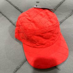 Nwt Red 5-Panel Hat, Diamond Quilted, Snap Back / Adjustable. Red 5-panel Snapback Hat, Trendy Red Flat Bill Hat, Casual Red Snapback Hat With Short Brim, Trendy Red Snapback Hat With Flat Bill, Casual Red Snapback Hat Short Brim, Red Cotton 5-panel Snapback Hat, Red Cotton Baseball Cap For Outdoor, Red Cotton Outdoor Baseball Cap, Red Short Brim Baseball Cap For Outdoor