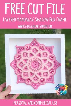 Shadow Box Paper Art Templates Free, Cricut Framed Art, Cricut Shadow Box Projects, Cricut 3d Shadow Box Ideas, Shadow Boxes Cricut, Layered Mandala Svg Free, Card Stock Cricut Projects, Layered Cricut Projects