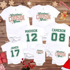 Cousin Crew Shirts, Matching Cousin Shirts for Kids through adults! Shop with Confidence! We are a 5-Star Rated Shop! Step up your cousin Christmas stepping into these Christmas "Cousin Crew" t-shirts! These eye-catching shirts feature a bold, on-style, design and funky font. Made from high-quality, comfortable fabric, they are perfect for family gatherings, reunions, or just showing off cousin pride in everyday life. From babies to adults, everyone can join the fun and make lasting memories wit Matching Cousin Shirts, Cousin Crew Shirts, Cousins Shirts, Cousin Shirts, Cousin Camp, Funky Fonts, Cousin Crew, Crew Shirt, Holiday Shirts