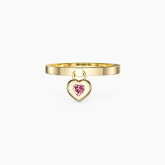 Pink Heart Dangle Love Lock Ring - vanimy Meaningful Graffiti, Heart Rings, Lock Ring, Love Lock, Small Victories, Jewelry Knots, Cross Ring, Jewelry Lookbook, Pink Ring