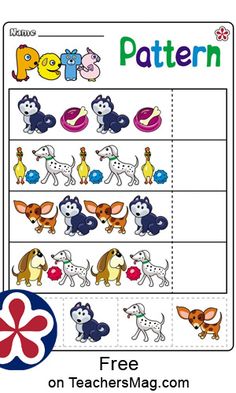 an animal pattern worksheet for preschool