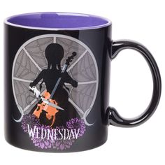 PRICES MAY VARY. CERAMIC MUG: Enjoy your coffee or tea in this cute Wednesday Not Weird 20oz. ceramic mug. Featuring Wednesday Addams playing her cello with a knife in front of our favorite dorm room window. The back of the mug says "I'm not weird. Everyone else is." The mug has a navy/dark purple background and interior MULTIPLE USES: Not just for coffee, our ceramic mug can also be used as a paperweight, storage for pens, loose change, or even mug cakes DURABLE AND STURDY: Our ceramic mug is p Cute Wednesday, Wednesday Gifts, Coffee Birthday, Cup Cabinet, Dark Purple Background, Kitchen Cups, Enjoy Your Coffee, Mug Cakes, Room Window