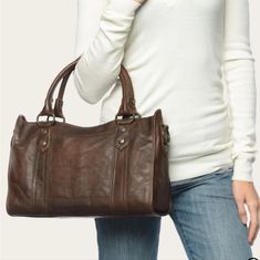 Frye Dark Brown Leather Melissa Satchel Bag Purse With Removable Crossbody Strap. Two Slip, One Zip Interior Pockets. Zipper Closure. Width 14.5" Height 9" Handle Drop 6.5" Strap Drop 22" Frye Bags, Dark Brown Leather, Satchel Bag, Crossbody Strap, Satchel Bags, Dark Brown, Brown Leather, Satchel, Bag Lady