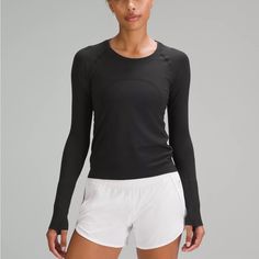 Black Lululemon Long Sleeved Swiftly *Race Length Size 4 **Practically Brand New** Worn And Washed Once. Bought For Work And Decided I Didn’t Like It. My Loss Is Your Gain As I’m Making Room In My Closet! *~Please Check Out My Other Itemslots Of Athleisure Wear! Make A Bundle And I’ll Happily Discount!~* Lululemon Long Sleeve Shirts, Lululemon Swiftly Tech Long Sleeve, Lululemon Shirt, Lululemon Long Sleeve, Lululemon Swiftly Tech, Lululemon Swiftly, Swiftly Tech, Lululemon Tops, Business Casual Outfits