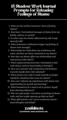 Releasing feelings of shame through shadow work involves exploring the roots of these feelings, understanding how they've shaped your life, and cultivating practices that foster self-acceptance and compassion. Tackling these questions is a courageous step toward healing. Resentment Shadow Work, Ego Shadow Work, Ego Shadow Work Prompts, Shadow Work For Shame, Shadow Work Abandonment, How To Release Shame, Shadow Work Shame, Confidence Shadow Work, Shame Journal Prompts