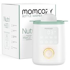 an image of a bottle warmer next to a box on a white background with the words nutri in front of it