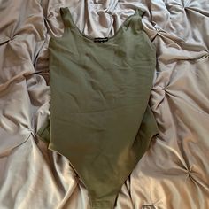 Never Worn - Great Condition Fitted Green Bodysuit With Scoop Neck, Casual Green Scoop Neck Bodysuit, Green Scoop Neck Bodysuit For Spring, Green Color, Green Colors, Conditioner, Fast Delivery, Womens Tops, Green