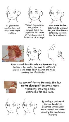 how to draw an anime character's face with different facial shapes and hair colors