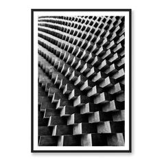 an abstract black and white photo with geometric shapes