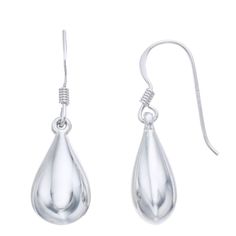 Keep it classy with these unique sterling silver puff pear drop earrings. Keep it classy with these unique sterling silver puff pear drop earrings.  Nickel free Metal: sterling silver Backings: Frenchwire Packaging: boxed Plating: rhodium Finish: polished Diameter: 29.5 mm x 9.0 mm Size: One Size. Color: White. Gender: unisex. Age Group: adult. Modern Silver Pear-shaped Earrings, Classic Teardrop Drop With Polished Finish, Classic Sterling Silver Teardrop Earrings For Everyday, Silver Polished Teardrop Earrings, Sterling Silver Teardrop Earrings With Polished Finish, Polished Sterling Silver Teardrop Earrings, Classic Sterling Silver Teardrop Earrings, Classic Sterling Silver Drop Earrings, Hypoallergenic Sterling Silver Teardrop Earrings For Formal Occasions