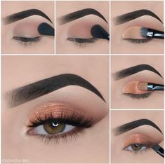 Festival Eye Makeup, Easy Eye Makeup Tutorial, Make Up Designs, Yellow Eyeshadow, Makeup Tutorial Step By Step, Eye Makeup Steps, Simple Eye Makeup, Makijaż Smokey Eye