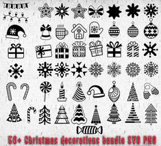 christmas decorations bundle svg files