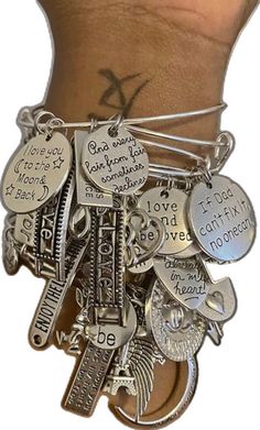 Adjustable Bangle Charm Bracelet With Extender, Nickel-free Silver Stretch Bracelet For Friendship, Adjustable Silver Bangle With Charms, Inspirational Adjustable Silver Charm Bracelet, Bracelets With Charms, Expandable Bracelet, Plain Jane, Bangles For Women, Bangle Bracelets With Charms