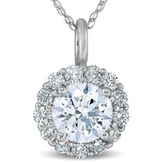 PRICES MAY VARY. 14k White Gold Round Diamond : This classic and stunning womens pendant features a 5/8ct center round brilliant cut diamond and 13 round brilliant cut accent diamonds. All diamonds are prong set in Pompeii3 offers a 30 day return policy on all of its products Classic and functional everyday jewelry. This item would be wonderful way to express your love to your significant other and perfect gift for an anniversary, Christmas, birthday, or valentines day. Pompeii3 offers a lifetim Cheap Costume Jewelry With Round Pendant, Bridal Pendant Necklace, Round Diamond Pendant, Bridal Pendant, Solitaire Pendant Necklace, Halo Pendant, White Gold Necklaces, Solitaire Pendant, Diamond Pendant Necklace