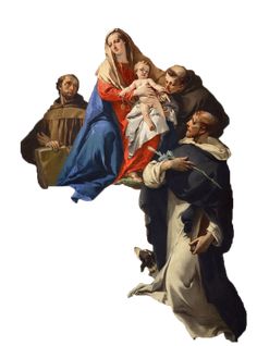 an image of the virgin and child surrounded by other people