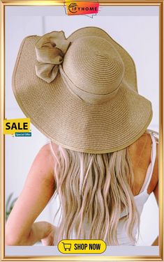 Khaki Ribbon Bow Decor Wide Brim Straw Hat Khaki Short Brim Sun Hat For Vacation, Summer Wide Brim Khaki Hat, Khaki Sun Hat With Curved Brim For Vacation, Khaki Curved Brim Sun Hat For Vacation, Khaki Flat Brim Sun Hat For Summer, Khaki Wide Brim Sun Hat For Spring, Khaki Short Brim Hat For Summer, Khaki Wide Brim Sun Hat For Summer, Summer Khaki Sun Hat With Flat Brim