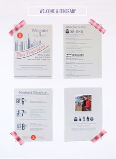 an image of a welcome and itinerary card