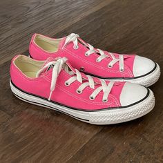 GIRL'S CONVERSE ALL STAR NEON BRIGHT HOT PINK LOW TOP SNEAKERS SIZE 3. Condition is excellent preowned condition. Smoke free home. Please read my feedback so that you can purchase with confidence. Shipped with USPS Priority Mail. Pink Low Top, Barbie Core, Girls Converse, Pink Converse, Low Top Sneakers, Converse All Star, Converse Shoes, Converse Sneaker, Priority Mail