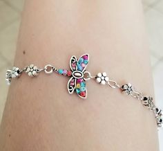 New  Daisy Chain Dragonfly Ankle Bracelet  The perfect summer accessory for any occasion!!  ♡ Beautiful lightweight daisy bead and crystal Dragonfly charm Choose from: ☆ Anklet measures 9, 10 or 11 inches long plus has a 2 inch extension  ☆ Bracelet measures 7 inches long plus has a 2 inch extender  ♡ Lobster clasp closure  ♡ Stainless steel, will not tarnish or fade ♡ Colors on dragonfly charm vary  ♡ Wearing the anklet too tight will cause the structure to weaken. Please choose size accordingl Adjustable Anklets For Spring Gift, Flower Shaped Anklets For Spring Gift, Flower Anklets For Spring, Perfect As A Gift, Whale Jewelry, Handwritten Gifts, Dragonfly Bracelet, Charm Anklet, Bracelet Summer, Silver Anklet