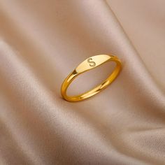 Minimalist Signet Ring With Initials, Simple Personalized Gold Stackable Rings, Personalized Minimalist Gold Midi Rings, Minimalist Personalized Gold Engraved Ring, Personalized Gold Minimalist Midi Rings, Minimalist Midi Rings With Initials, Minimalist Personalized Gold Stackable Rings, Personalized Minimalist Gold Stackable Rings, Minimalist Adjustable Initial Ring