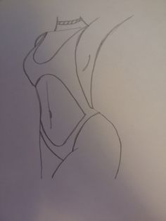 a drawing of a woman's body on a piece of paper