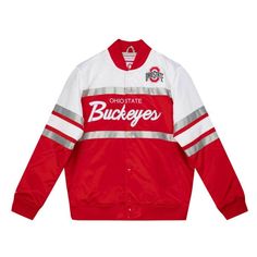 Showcase your favorite football team with this Ohio State Buckeyes jacket every Sunday, it's the perfect piece of gear for every game this season. $79.95 Football Jacket, Football Jackets, Ohio State Buckeyes, Team Names, Mitchell & Ness, Ohio State, Red Jacket, Football Team, Winter Coat