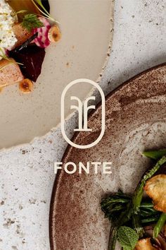 food on a plate with the font fonte above it