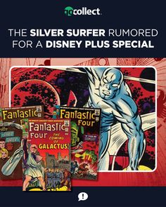 the silver surfer rummed for a disney plus special book is shown in this image