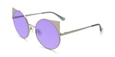 Women's silver narrow round thin full-rim sunglasses frames with adjustable nose pads and spring hinges are available in variety of colors to match any outfit. These affordable qualified hipster oversized tinted sunglasses include free single-vision prescription medium purple tinted lenses with AR and 100% UV protection, a case and a cleaning cloth. They are low bridge fit, cool and suitable. Girls, this glass is a full rim with a thin frame and oversize round shapes eyewear with a trendy thick Thick Brows, Hipster Cat, Pink And Silver, Gradient Sunglasses, Tinted Sunglasses, Medium Purple, Look Chic, Cleaning Cloth, Hinges