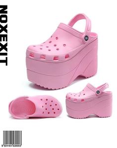 100 Perfect Crazy Crocs Ideas in 2023 Cursed Shoes, Crocs Aesthetics, Pink Platform Crocs, Crocs Meme, Platform Clogs Outfit, Croc Platforms