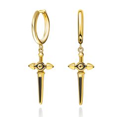 PRICES MAY VARY. NEW Eye of Ra Hoop Dangle Earrings: Who wouldn't love these Eye of Ra Dangle Stud Earrings. For a unique look, get the sweetest little gift for yourself or others! You will love them as much as we do! Size: Height--40mm/1.54inch, Width: 15mm/0.59inch, Weight: 2.2g/pcs. With a exquisite black gift box. It is a perfect gift for birthday, mother’s day, anniversary, wedding, valentine’s day, graduation. The Best Quality: 18K real gold plated, 5A CZ Stones, hypoallergenic, nickel-fre Eye Of Ra, Birthday Mother, Earrings For Men, Diamond Eyes, Earrings Hoop, Black Gift Boxes, Earrings Stud, Huggie Earrings, Valentines Day Party