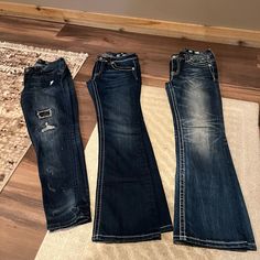 2 Pairs Of Flare 1 Pair Of Straight Leg Cute Pants, Miss Me Jeans, Miss Me, Flare Jeans, Wide Leg, Straight Leg, Women Jeans, Pants, Women Shopping