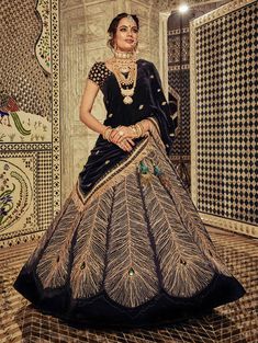 Peacock Lehenga, Best Indian Wedding Dresses, Embroidered Peacock, Raw Silk Lehenga, Designer Lehengas, Blue Lehenga, Blue Peacock, Embroidered Lehenga, Fancy Dress Design