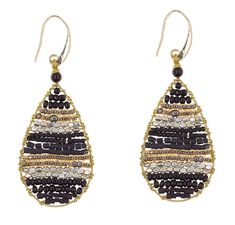 Earrings: Lauren Midnight - Marquet (J) - Hipimi Rain Earrings, Framed Jewelry, Gold Tiger Eye, Turquoise Blue Color, Chevron Patterns, Elephant Bracelet, Mixed Metal Jewelry, Boho Bags, Gold Colors