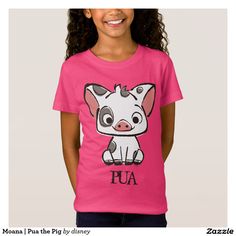 Moana | Pua the Pig. Producto disponible en tienda Zazzle. Vestuario, moda. Product available in Zazzle store. Fashion wardrobe. Regalos, Gifts. Link to prtoduct: http://www.zazzle.com/moana_pua_the_pig_t_shirt-235492934342814940?CMPN=shareicon&lang=en&social=true&rf=238167879144476949 #camiseta #tshirt #moana #cerdo #pig #pork Pot Bellied Pig, Moana Pua, Pig Shirt, Pot Belly Pigs, Pig Shirts, Disney Moana, Disney Tshirts, Disney Cruise, Disney Shirts