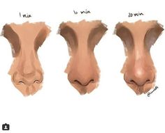 three different angles of the nose and nose, each with an individual's nose