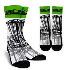 "Title: Disc Golf Sports Socks Crew Custom Funny Socks Cool Mens Womens Clothing Personalized Gifts Baby Her Kids Cool Fashion School Description: All of our Crew Socks are custom-made-to-order and handcrafted to the highest quality standards. *Premium crew socks crafted from a premium fabric blend to enhance moisture-wicking performance. *Features upper and lower dynamic arch compression for exceptional support and comfort. *High quality print ensures vibrant colors and long lasting durability. Breathable Sports Socks In Green, Breathable Green Sports Socks, Casual Green Socks For Outdoor Activities, Durable Sporty Socks For Sports, Sporty Durable Socks For Sports, Non-slip Casual Sports Socks, Casual Non-slip Socks For Sports Events, Green Non-slip Sports Socks, Personalized Gifts For Him