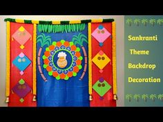 an image of a colorful door decoration with words on the front and bottom panel,