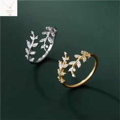 Bring a touch of nature's elegance to your fingertips with our Exquisite Leaves Ring. This beautiful ring features a delicate leaf design, available in your choice of gleaming sterling silver, warm 14k gold, or romantic rose gold-plated materials. *Material: Choose from sterling silver, 14k gold, or rose gold plated for a long-lasting and luxurious look. *Design: The intricate leaf design adds a touch of whimsy and natural beauty to any outfit. *Versatility: This ring is perfect for everyday wea Diamond Leaf Ring, Olive Leaf Ring, Silver Leaf Ring, Gold Leaf Rings, Branch Ring, Punk Accessories, Wedding Party Jewelry, Bridal Gift, Leaf Ring