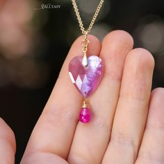 Pink Heart Pendant 14K Pink Heart Charm Ruby Charm Pink Gemstone Pendant Ruby Charm Pink Amethyst Charm Pink Pendant SOLID GOLD 14K Valltasy (53222 - 8) Pink Heart-shaped Gemstone Jewelry, Fine Jewelry Heart-shaped Amethyst, Heart Shaped Amethyst Jewelry For Wedding, Heart-shaped Amethyst Wedding Jewelry, 14k Gold Gemstone Heart Necklace For Valentine's Day, Heart Cut Amethyst Birthstone Jewelry, Gold Heart Jewelry With Gemstone Accents, Heart Gemstone Jewelry For Crafting, Pink Amethyst Jewelry With Gemstone Accents