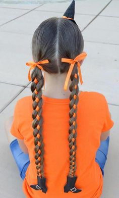 Good Crazy Hair Day Ideas, Crazy Hair Halloween Ideas, Easy Halloween Hairstyles For Kids, Halloween Hair Ideas For Kids, Halloween Updos, Halloween Hair For Kids, Halloween Crazy Hair Day Ideas, Crazy Hair Day Halloween, Halloween Hair Kids