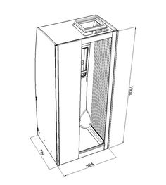 a drawing of a refrigerator with the door open